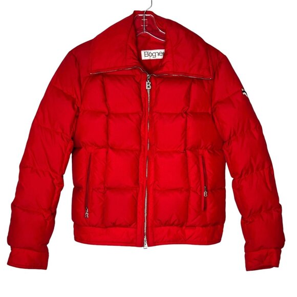 Bogner Kids Quilted Down Puffer Coat Red Winter Snow Jacket Youth Size 8 US - Picture 1 of 16